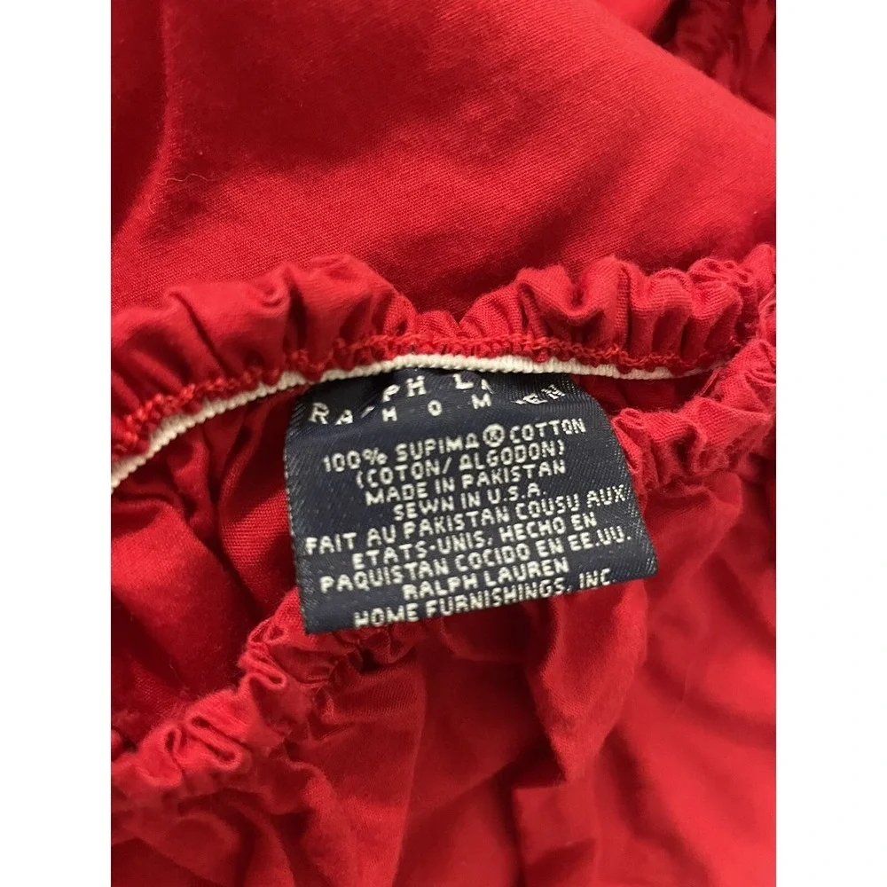 Ralph Lauren Solid Red TWIN Fitted‎ Sheet 100% Supima Cotton